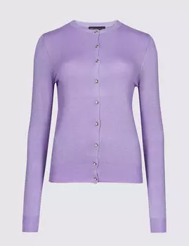 Кардиган с ребристой отделкой на пуговицах