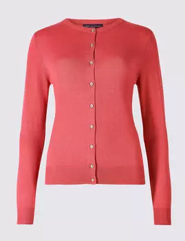 Кардиган с ребристой отделкой на пуговицах