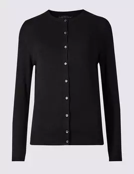 Кардиган с ребристой отделкой на пуговицах