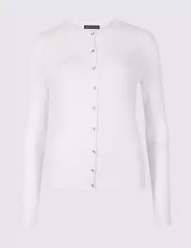 Кардиган с ребристой отделкой на пуговицах