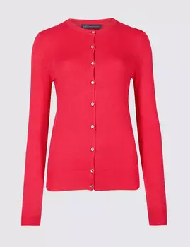 Кардиган с ребристой отделкой на пуговицах