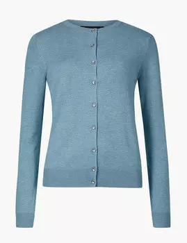 Кардиган с ребристой отделкой на пуговицах