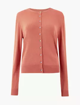 Кардиган с ребристой отделкой на пуговицах