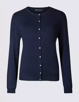 Кардиган с ребристой отделкой на пуговицах