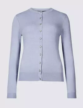 Кардиган с ребристой отделкой на пуговицах