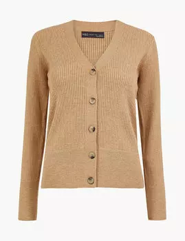 Кардиган с V-образной горловиной на пуговицах