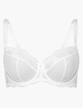 Классический бюстгальтер с кружевной отделкой без подкладки