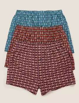 Комплект боксеров из чистого хлопка с отделкой StayNew ™ (3 шт)