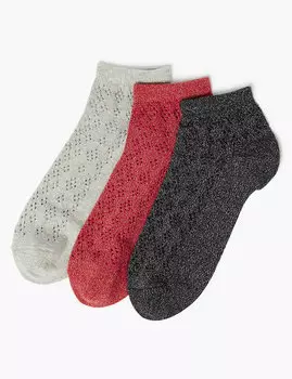 Комплект хлопчатобумажных носков с блестками (3 пары)