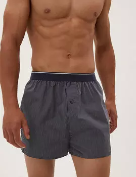 Комплект хлопковых боксеров с отделкой StayNew ™ (3 пары)