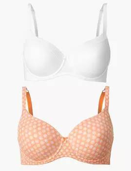 Комплект из 2 контурных полноразмерных бюстгальтеров с чашкой A-DD