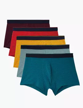 Комплект из 5 хлопковых хипстеров в полоску StayNew™