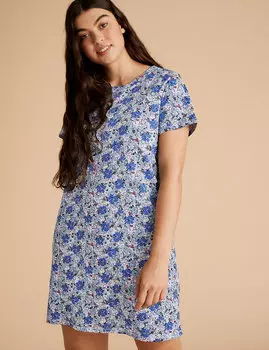 Комплект коротких ночных рубашек с цветочным принтом (2 шт)