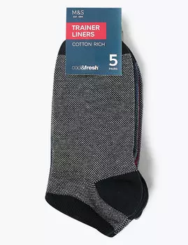 Комплект коротких носков Cool &amp; Fresh™ с контрастной отделкой (5 пар)
