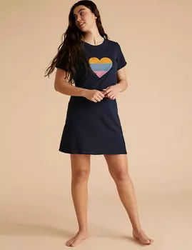 Комплект ночных рубашек из хлопка с принтом (2 шт)