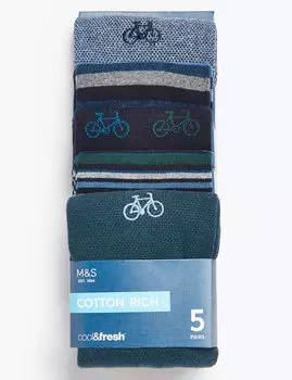Комплект носков с принтом "велосипеды" (5 пар)