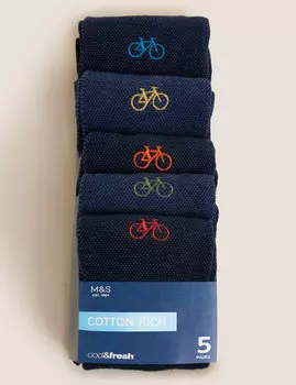 Комплект носков с вышивкой Велосипеды и отделкой Cool &amp; Fresh ™ (5 пар)