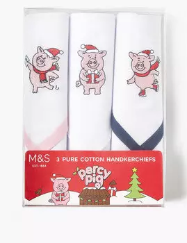Комплект носовых платков с узором "Percy Pig" (3 шт.)