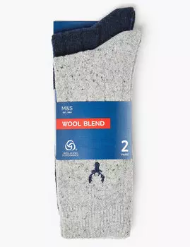 Комплект шерстяных термоносков с вышивкой "олени" (2 пары)