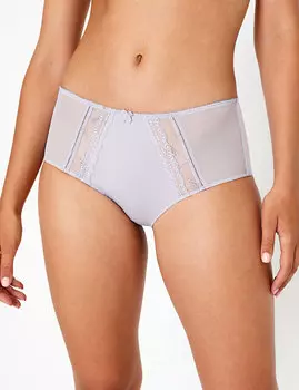 Комплект трусов-миди с кружевными вставками (2 шт.)