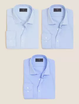 Комплект узких мужских рубашек с отделкой Easy Iron (3 шт)