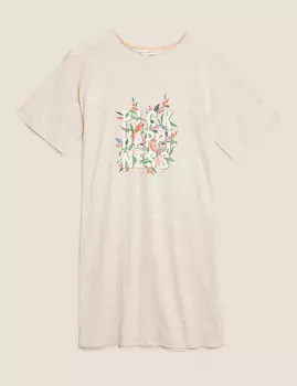 Короткая ночная рубашка с надписью Pick Happiness