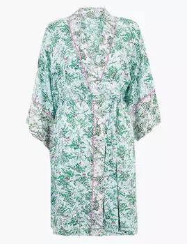 Короткий халат с цветочным принтом