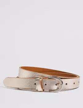 Кожаный ремень (металлическая расцветка)