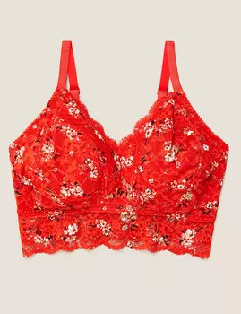 Кружевной бюстгальтер без косточек с цветочным рисунком