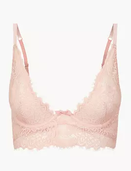Кружевной бюстгальтер-планж на косточках с формованной чашкой A-E