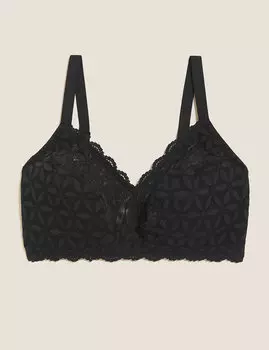 Кружевной бюстгальтер с мягкой чашкой без подкладки F-H
