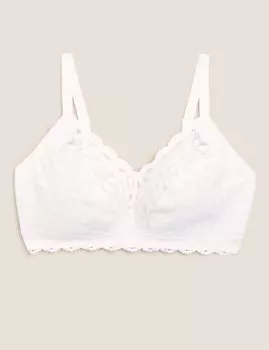 Кружевной бюстгальтер с мягкой чашкой без подкладки F-H