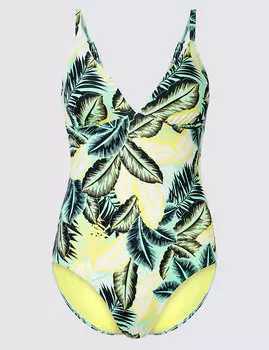 Купальник-планж Secret Slimming™ с принтом Пальмовый лист