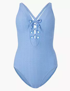 Купальник с глубоким вырезом на шнуровке