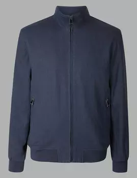 Куртка бомбер из хлопка с добавлением льна и технологией Stormwear™