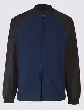 Куртка бомбер мужская двухцветная на молнии