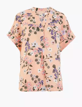 Льняная блузка Popover с цветочным принтом