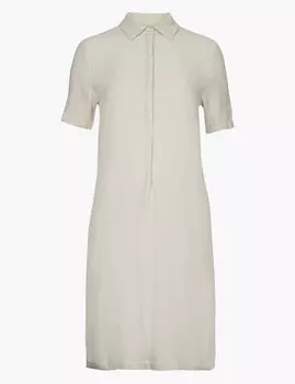 Льняное прямое платье до колен