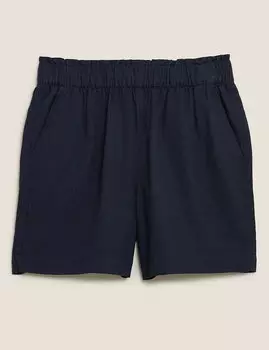 Льняные шорты средней посадки