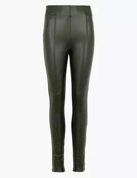 Леггинсы из искусственной кожи с высокой талией
