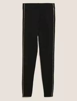 Леггинсы с блестящей полоской по бокам