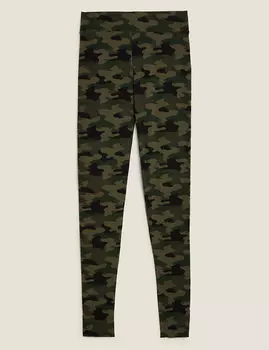 Леггинсы с высокой талией и принтом