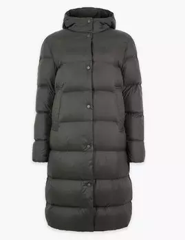 Легкое стеганное пальто с пухом и пером