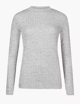 Мерцающий топ с длинным рукавом