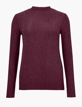 Мерцающий топ с длинным рукавом