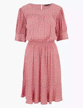 Мини-платье с завышенной талией