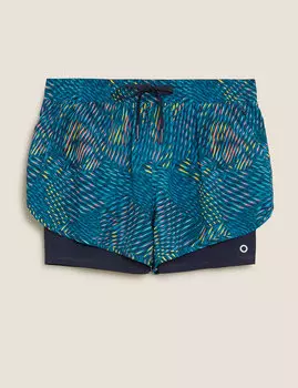 Многослойные беговые шорты с принтом