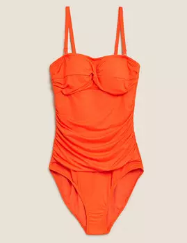 Многослойный купальник-бандо с коррекцией живота