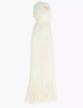 Мягкий вязаный шарф с бахромой