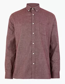 Мужская рубашка оксфорд из чистого хлопка